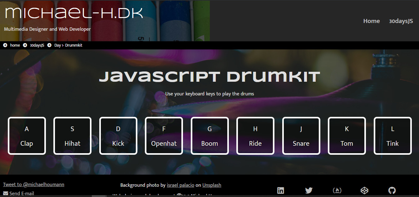 Screenshot of the drumkit project